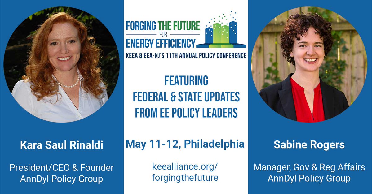 AnnDylPolicyGp's tweet photo. From the IIJA at the federal level to RGGI in PA & the EMP in NJ, EE is a hot policy topic! AnnDyl founder, Kara Saul Rindali & Gov & Reg Affairs Mgr, Sabine Rogers, will provide up-to-the-minute updates on the industry's policy landscape. #FF4EE Register: https://t.co/YF7skc28kV https://t.co/Zf66LRRXXH