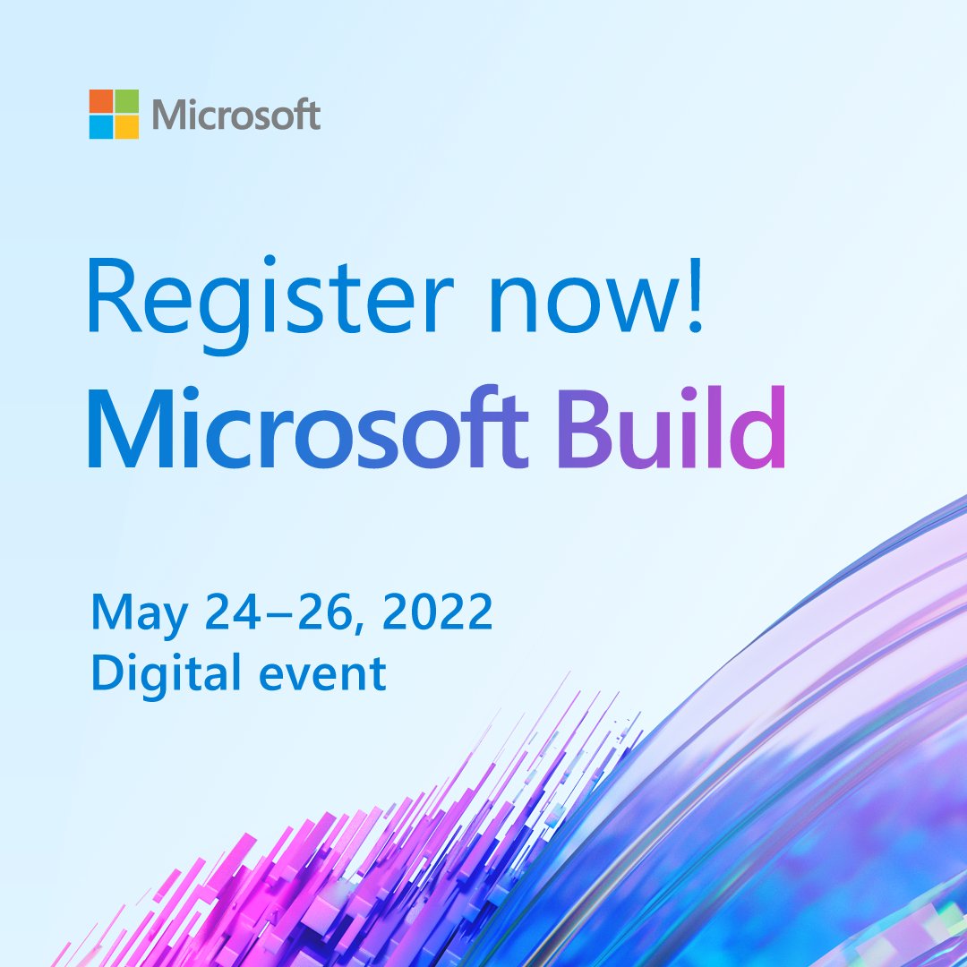 msdev's tweet image. Registration is now open for #MSBuild!🎉

Join us on May 24-26, 2022, for an engaging experience around the latest innovations and tools. 💻

Register now: msft.it/6016whVJn