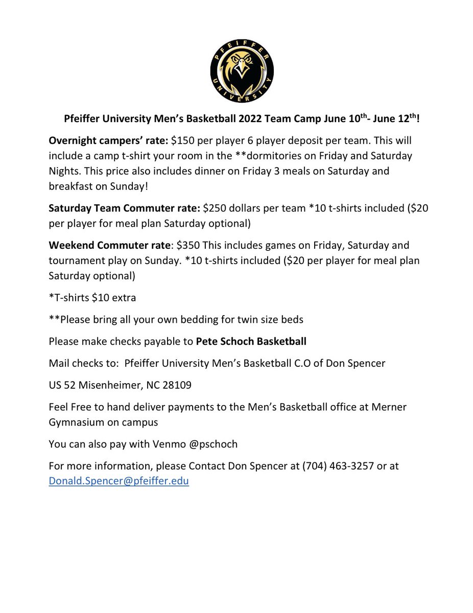 Pfeiffer University Men’s Basketball tweet media