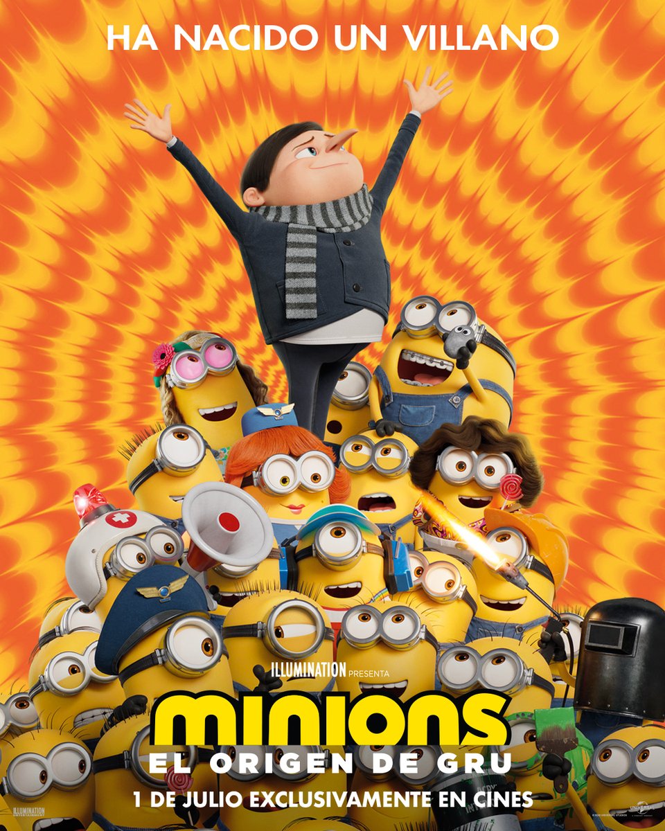 Universal_Spain's tweet photo. Ha nacido un villano. #MinionsElOrigenDeGru ¡1 de Julio Exclusivamente en Cines! https://t.co/7d3KnmJClK