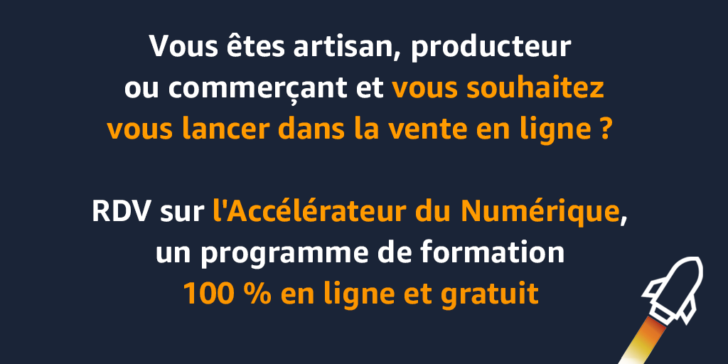 AmazonNewsFR's tweet photo. 🚀 #IlsOntAccéléré En 2020, + de 2 000 PME françaises vendant leurs produits sur Amazon ont dépassé les 100 000 € de ventes. Parce que le digital peut être un réel atout, formez-vous au marketing digital pour développer vos ventes en ligne. RDV ici 👉https://t.co/sZDifVEojD https://t.co/wPSnm7Hcnw
