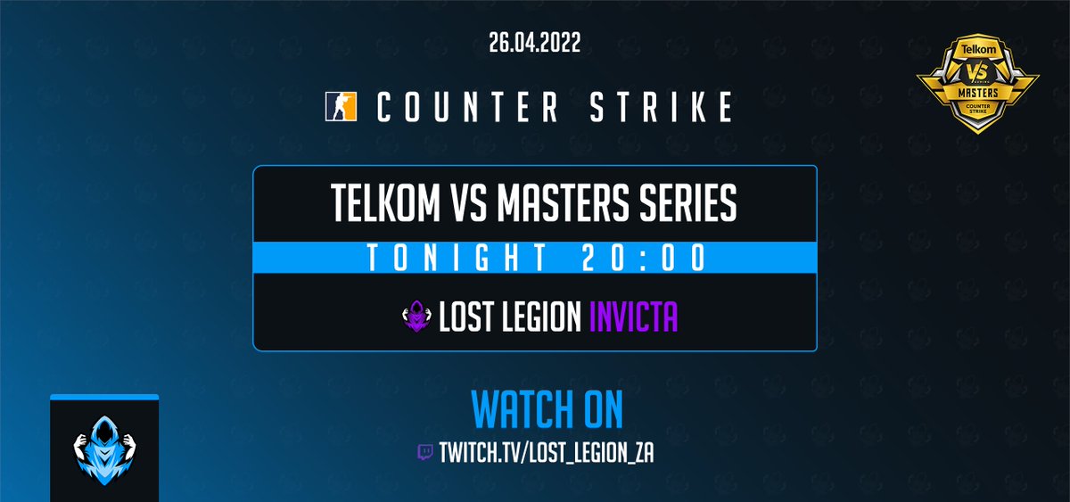 Join us tonight for <a href="/VSGamingWorld/">Telkom VS Gaming</a> CSGO DGL Game
🕑20:00 SAST
🏆Pool E
📺twitch.tv/lost_legion_za