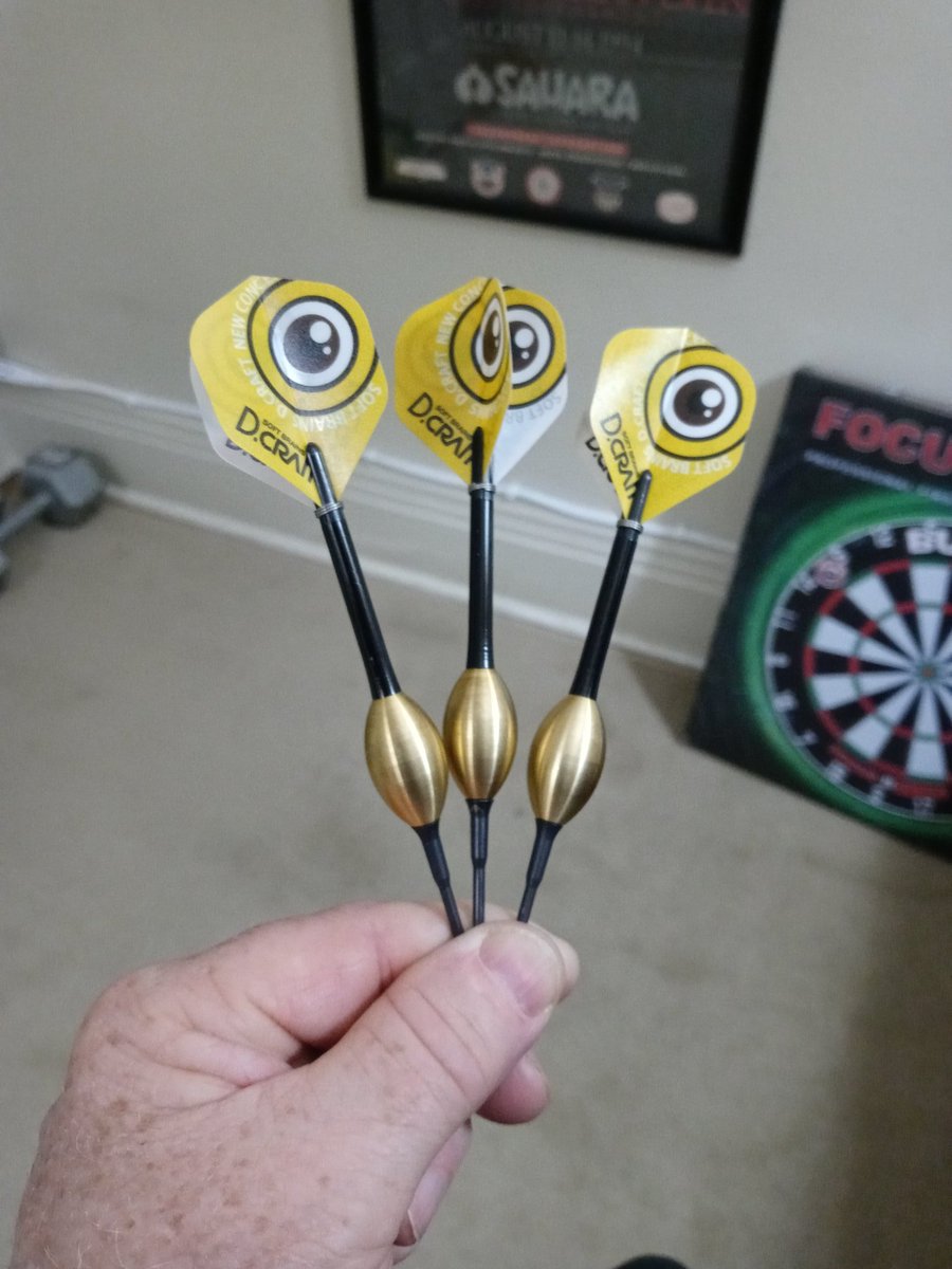 WorldWideDarts's tweet photo. Not sure if I'm up for the effort it might take to make a review with these things. 22g, 25mm long, 15mm wide!! #Boom #NoBoom https://t.co/y7ZvcMDB5B