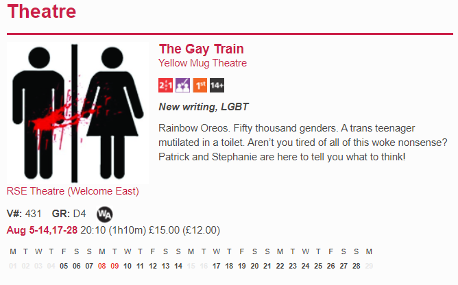 Well. It begins. 
<a href="/YellowMugTheatr/">The Gay Train || Yellow Mug Theatre</a> @raystafford