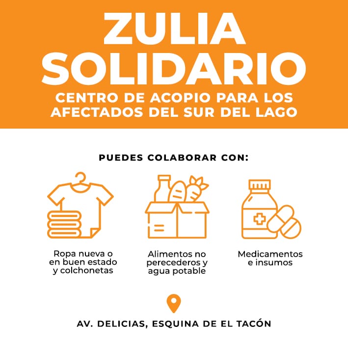 VpzuliaM's tweet photo. Es momento de solidarizarse con las familias afectadas por las inundaciones en el Sur del Lago. Dona alimentos no perecederos, agua potable y ropa.
¡Juntos somos más! #SOSSurDelLago https://t.co/MgD2HmlYhI