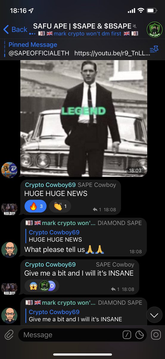 Just checked into <a href="/SAPEOFFICIALETH/">SAFUAPE || $SAPE & $BSAPE</a>  telegram. What did I see?👀 @SHazelSafuApe once again delivering. BUT WHAT??! $SAPE $BSAPE