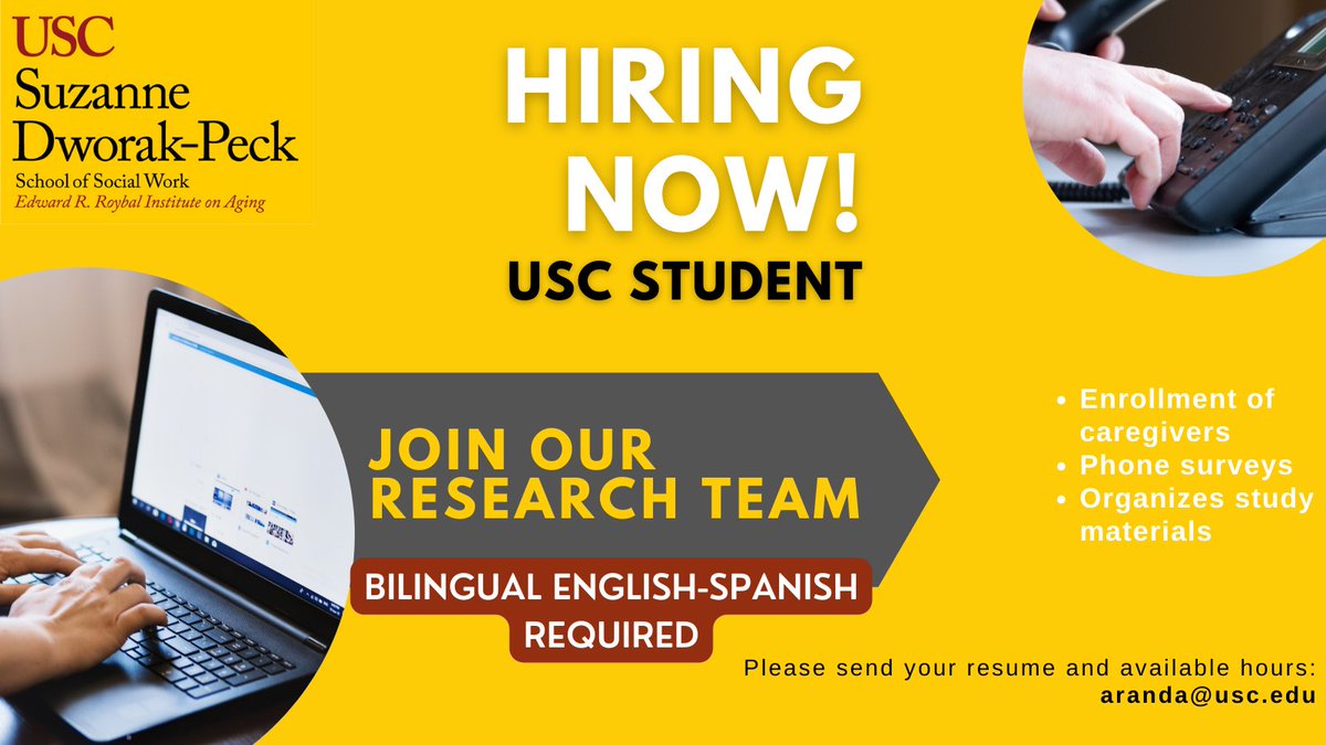 Are you bilingual? Email us your resume and availability at aranda@usc.edu!