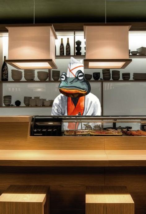 derakmandious's tweet photo. Chef's in the kitchen 
Cooking something fly 
Down a lonely road
Come and have a try

#frogslife https://t.co/fBGssT01OI