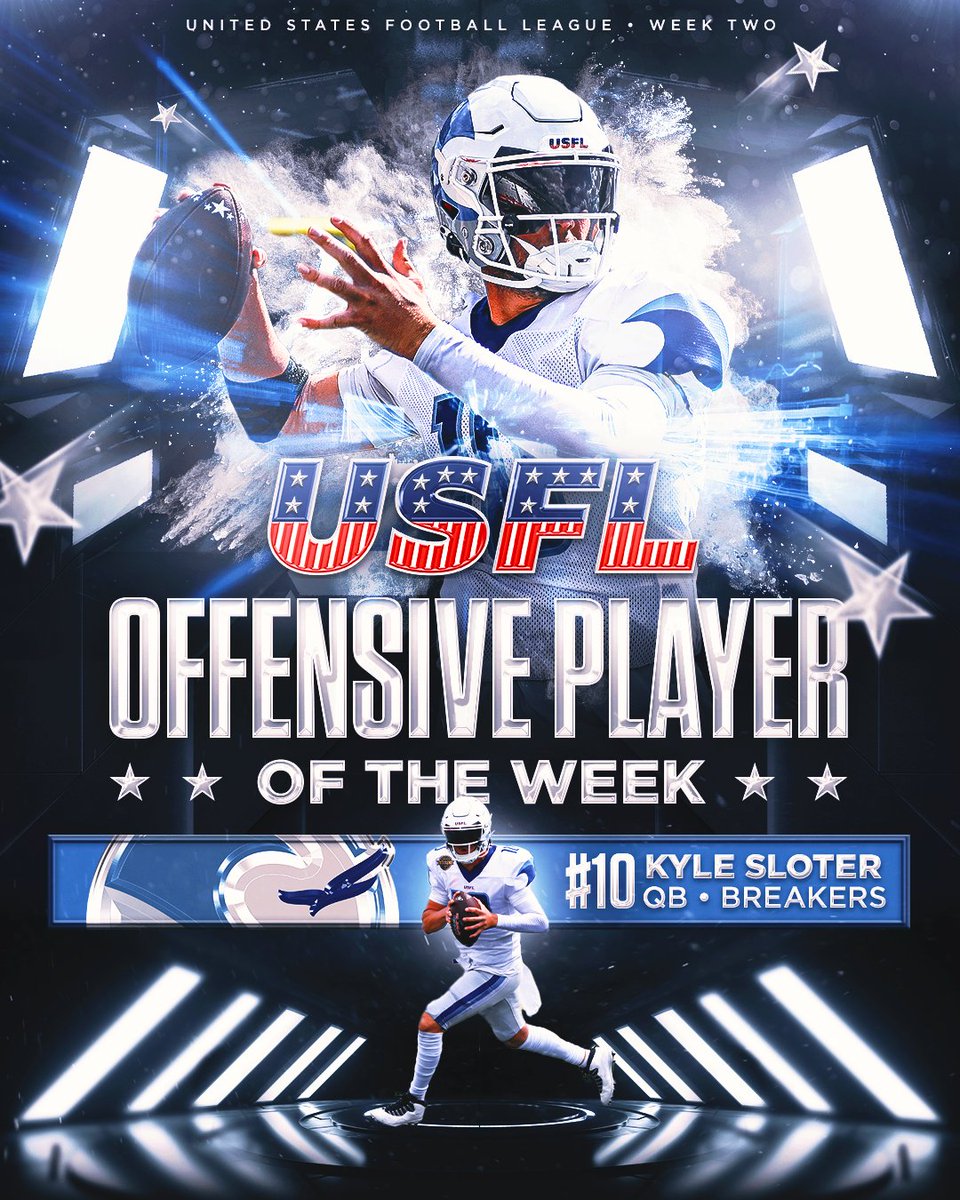 The votes are in and your Week 2 Offensive Player of the Week is...

<a href="/USFLBreakers/">New Orleans Breakers</a> QB <a href="/KyleSloter/">Kyle Sloter</a> 🌊🌊🌊🌊