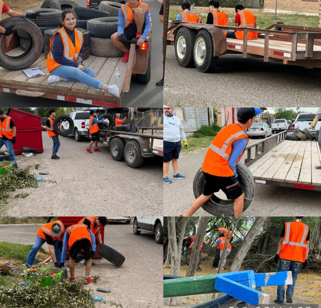 RomaInGCenter's tweet photo. City of Roma Earth Day/Tire Round-Up event. A big THANK YOU to our teacher Luis Cantu for organizing and inspiring our students to volunteer. Also, to our nurse, Samantha Lopez for helping Mr. Cantu with supervision &amp; ensuring our team was hydrated. https://t.co/ujQ5RStUzQ