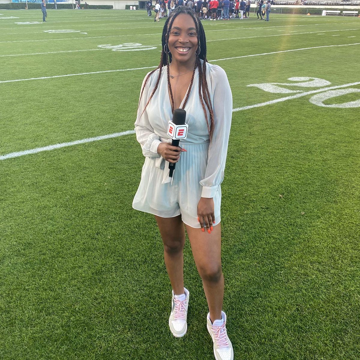 jalynregina's tweet photo. I’ll remember this one forever 🙏🏾

The FIRST HBCU spring game to be televised 👏🏾 @GoJSUTigersFB An incredible day and celebration of JSU and the grandeur and traditions of HBCUs ✨ So honored and humbled to have been a small part of history! https://t.co/vLJMAN7eDT