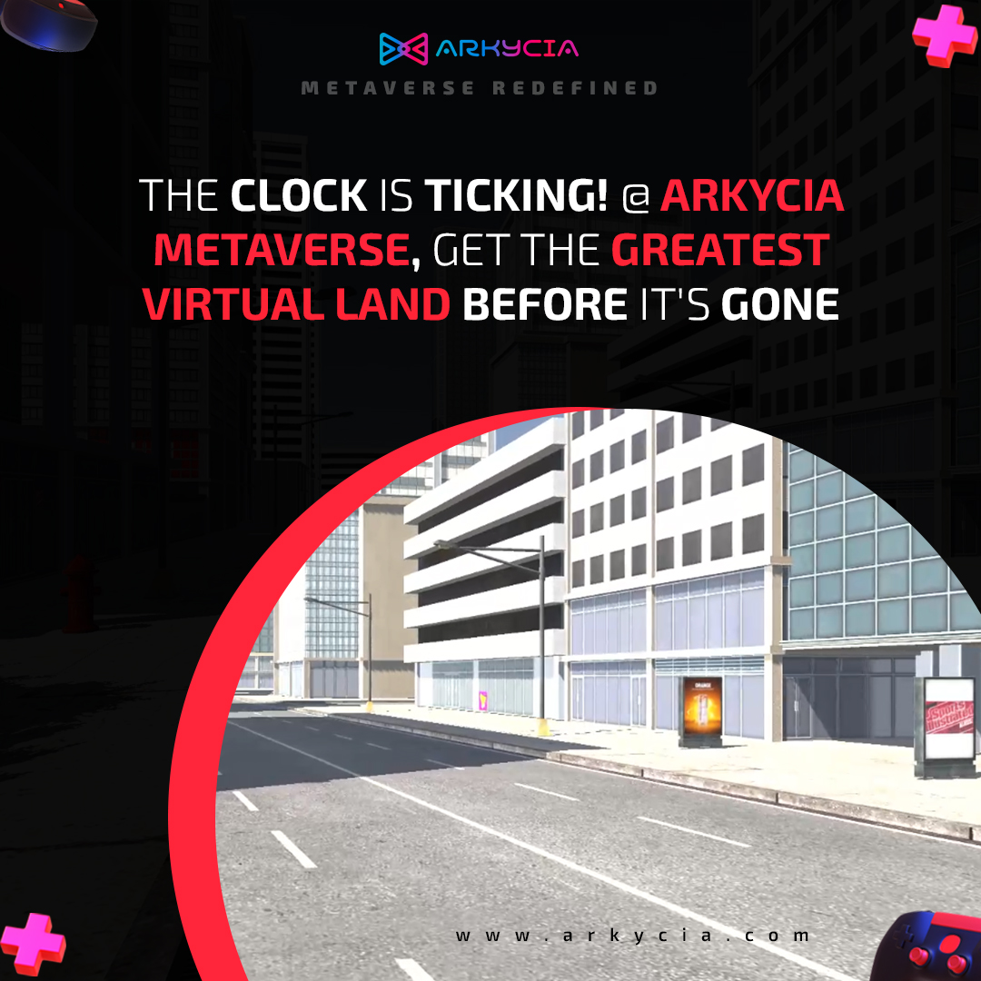 The clock is ticking! @Arkycia Metaverse, get the greatest virtual land before it's gone. @rarible @opensea rarible.com/user/0x0D89825… #virtualworld #virtualland #web3 #nft #nfts #nftcommunity #nftmarketplace #cryptocurrency #BTC #ETH #openseanft #rariblenft #arkyciametaverse
