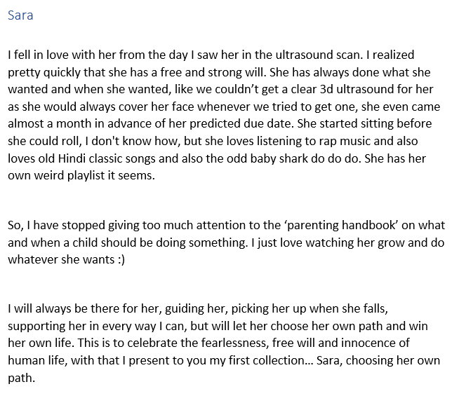 opensea.io/collection/sar…

I finally have my First Collection, This is extremely close to my heart and has infinite emotional value. Here are my feelings about the Opensea Collection. There are 4 images in the collection, each a beautiful moment.  
#NFTPhotography