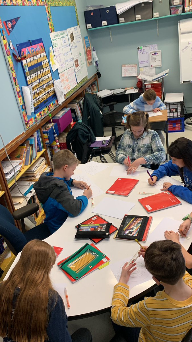 tsheedyPC's tweet photo. Creating patterns using  a bullseye compass. Bisecting angles and segments. @mg75wolves #patternsingeometry https://t.co/EcUgby1EFs