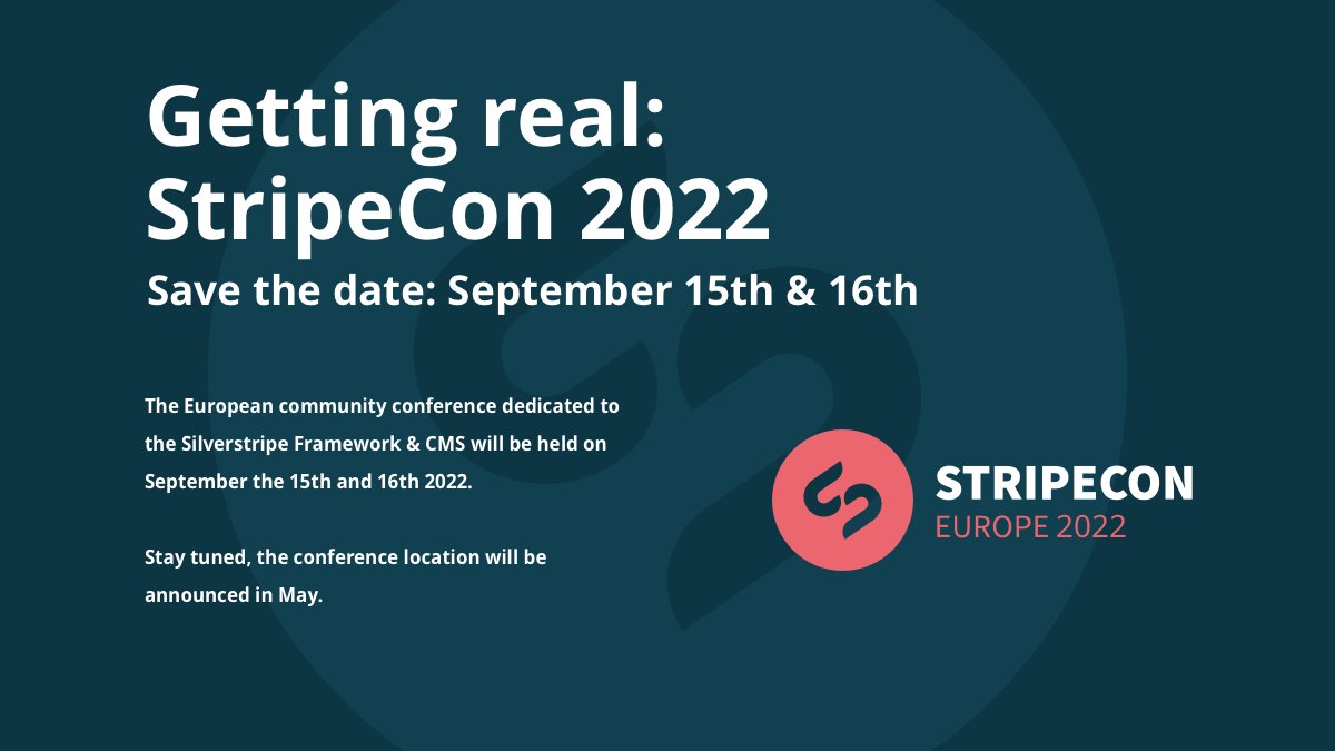 StripeConEU's tweet photo. 📣Announcement time! StripeCon 2022 will on September the 15th &amp; 16th: an actual in-person meet-up in Europe! So expect a conference party, a pre- and an after-party 🥳 The location is a secret we're not revealing it till next week... any guesses? 🫢 Stay tuned for hints😉 https://t.co/Ix9Il1vwwZ