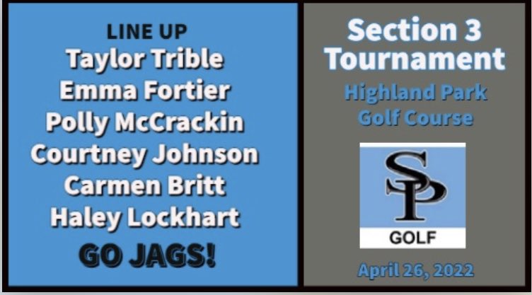 Jags play Section Tourn. today at Highland Park! Top 2 teams advance to SubState! Go Jags! <a href="/SpainParkATH/">Spain Park Athletics</a> <a href="/KyleParmley/">Kyle Parmley 🥎</a> <a href="/AlecEtheredgeSC/">Alec Etheredge SCR</a>