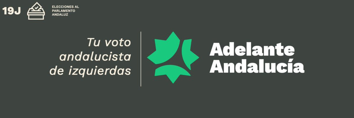 Por una respuesta de verdad a las necesidades de nuestra tierra.
Por que tenemos que poner nuestras vidas en el centro, por no seguir siendo mandadas por sucursales con sede en Madrid.
Por todo esto y mucho mas #19J #AdelanteAndalucia