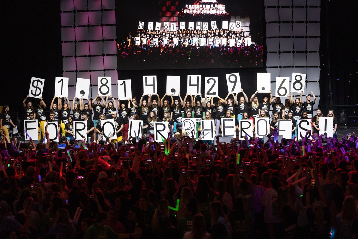 This year, we have raised…$1,814,429.68 For Our B+ Heroes! #dancemarathon #ftk