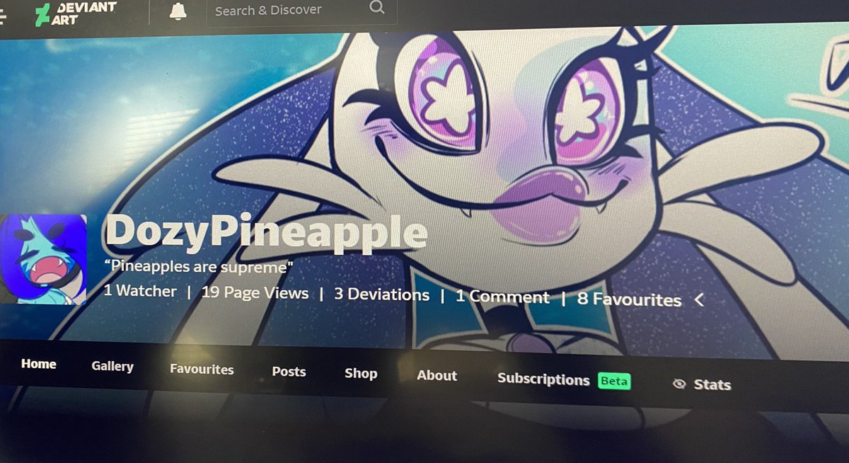 Dozy_Pineapple's tweet photo. I’m on deviant art now ;3 if ya have one you can watch me there. I’ll be posting art , stories and etc on there.
https://t.co/m0iZBOMznE 
#deviantart #deviantartist #newdeviant https://t.co/2djgLKFdhn