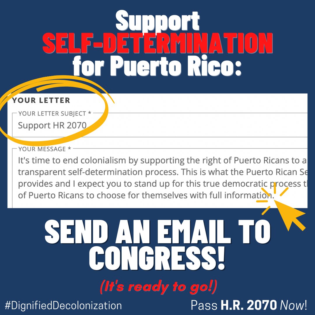 VOTARE_org's tweet photo. Today, all it takes to chart an end to colonialism & support #SelfDetermination for Puerto Rico:
Hitting send on an email to Congress (it's already written!)👇🏾
https://t.co/zjpcKsgplc
We're about halfway to our goal — every single email matters! #HR2070 #DignifiedDecolonization https://t.co/878O3sillM