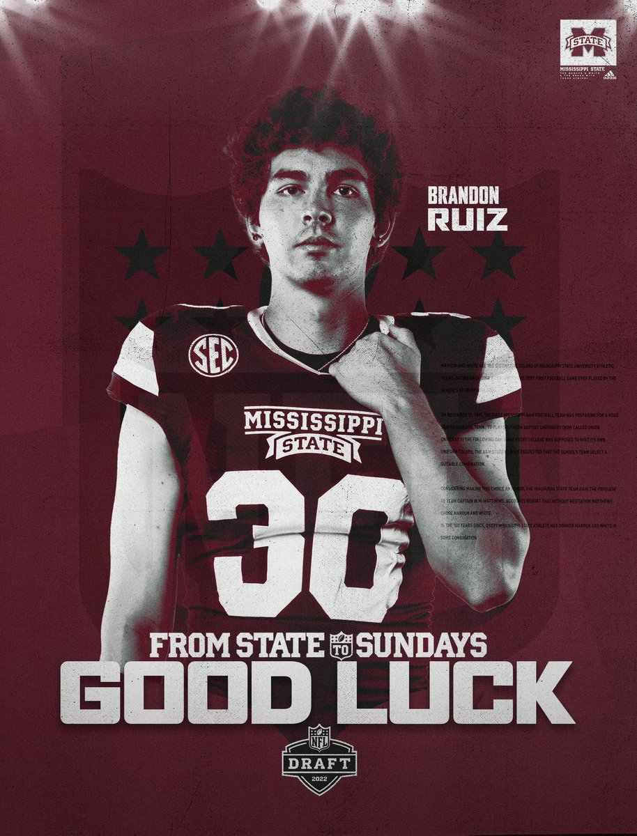 HailStateFB's tweet photo. Good luck to @TuckerDay42 &amp; @BrandonRRuiz in this year’s draft! 👊

#HailState🐶 | #FromStateToSundays https://t.co/zWz5ZMSzfD