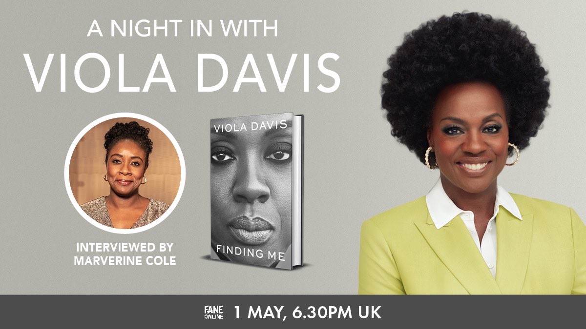 TVMarv's tweet photo. 📣The word is out📣Join the magnificent, all-slaying, multi-award-winning actress @violadavis &amp; I for this @FaneProductions online on Sunday. We’ll discuss her memoirs #FindingMe - a gripping read, which is out TODAY🙌🏾🙌🏾 https://t.co/id63QX7DkS @BlackBalladUK @Melanmagazine https://t.co/YXdoMJYxPu