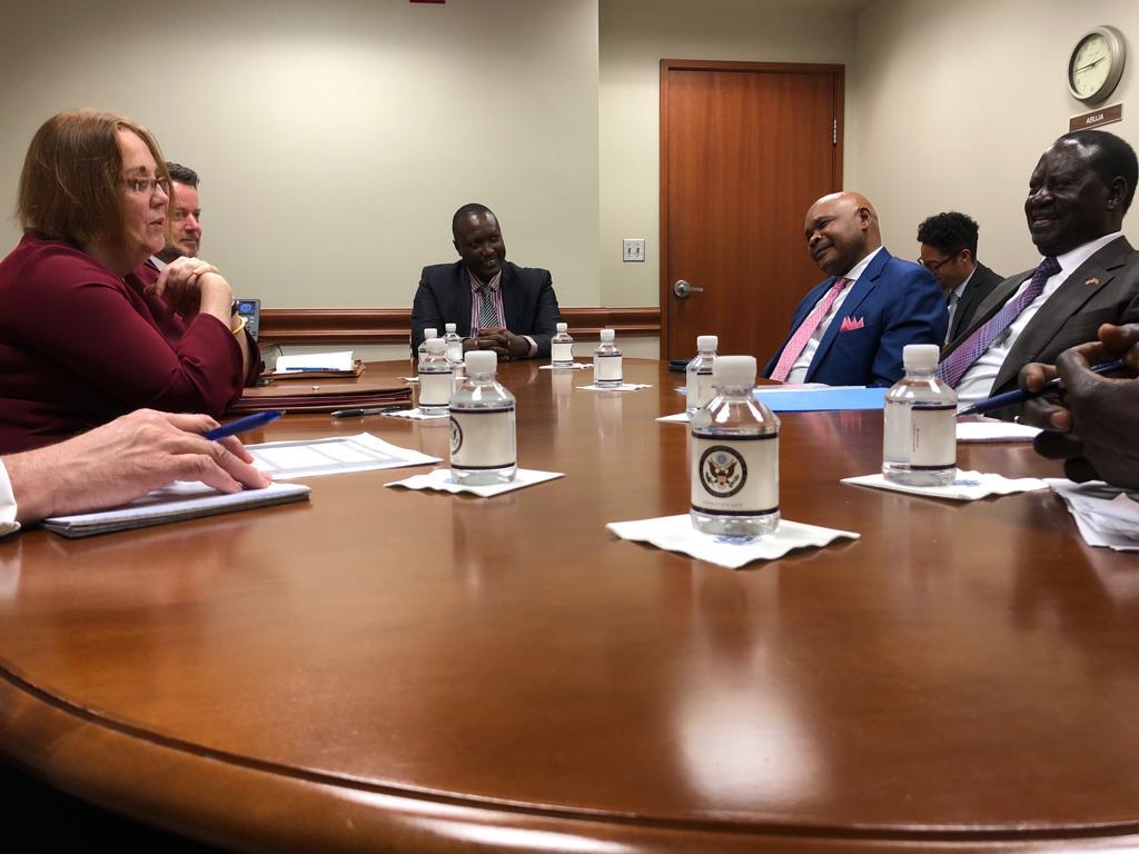 KoechBAN's tweet photo. Today Baba @RailaOdinga met Molly Phee,Assistant Secretary for the candid discussion at the State Department.#BabaInDC https://t.co/aK3i9AF8yQ