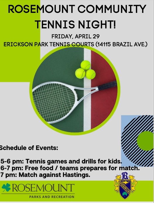 RosemountElem's tweet photo. Go Rosemount Tennis! https://t.co/RWZPR5fEUo