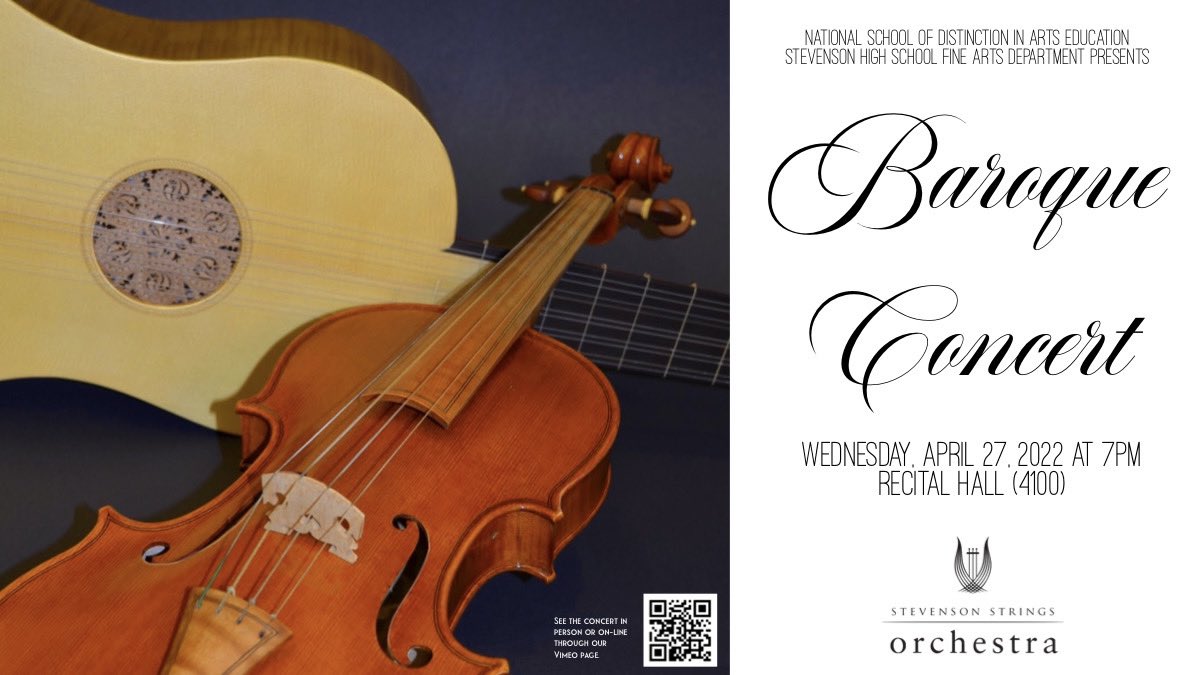SHS Fine Arts (@shs_finearts) on Twitter photo This Wed, Apr. 27, 7 PM, <a href="/stevensonhs/">Stevenson HS</a> Recital Hall: internationally recognized Stevenson Baroque Ensemble performs works by Bach, Corelli, Merula, Purcell, and Vivaldi. Featured: soprano Jordan Winkleman, the cello section & all the harpsichord players! This Wed, Apr. 27, 7 PM, <a href="/stevensonhs/">Stevenson HS</a> Recital Hall: internationally recognized Stevenson Baroque Ensemble performs works by Bach, Corelli, Merula, Purcell, and Vivaldi. Featured: soprano Jordan Winkleman, the cello section & all the harpsichord players!