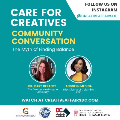 entertain_dc's tweet photo. Join Dr. Mary DeRaedt (@M_DeRaedt) of #GWU, and @AndolynMedina, extern at #GWU Center Clinic and #MissDC @MissAmerica) 2021 for a conversation about whether we do women a disservice by perpetuating the myth of balance. Hit the link for the full video: https://t.co/HIuHnOALM5 https://t.co/reD5zMnWAT