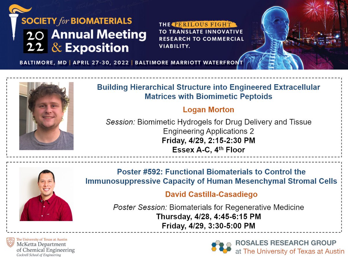 Adrianne Rosales (@rosalesgroup) on Twitter photo Love seeing everyone post their upcoming presentations for <a href="/SFBiomaterials/">SFBiomaterials</a> #SFB2022 and wanted to share ours too! Check out Logan and David's presentations <a href="/logandmorton/">Logan Morton</a> <a href="/DavidCastillaC4/">David Castilla-Casadiego 🇨🇴</a> Love seeing everyone post their upcoming presentations for <a href="/SFBiomaterials/">SFBiomaterials</a> #SFB2022 and wanted to share ours too! Check out Logan and David's presentations <a href="/logandmorton/">Logan Morton</a> <a href="/DavidCastillaC4/">David Castilla-Casadiego 🇨🇴</a>