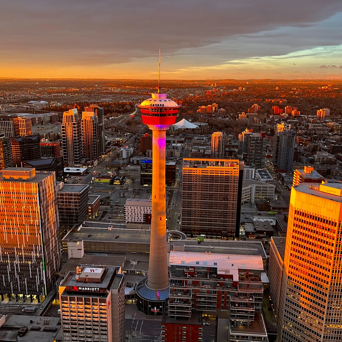 TheCalgaryTower's tweet photo. YYC sunrises 😍 (📸: alexis_hoensbroech on Instagram)

#calgarytower #yyc #downtowncalgary #lifeincalgary #loveyyc #yycviews #capturecalgary #sunrise #tuesday https://t.co/7Jn837SUI7