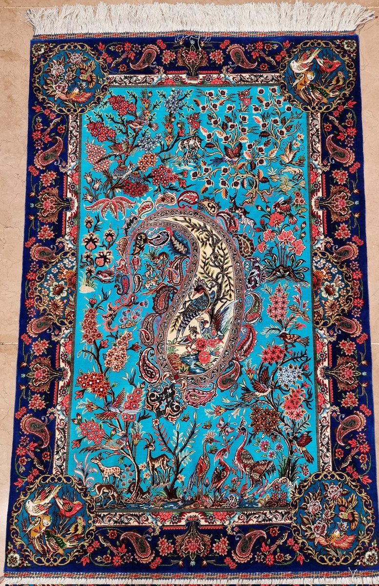 100% Silk
Handmade in Persia
Qom city
121 knots in one square centimeter
120 x 80 cm
Will mint by offer and send the original physical carpet to the buyer
Price: 2 $ETH
