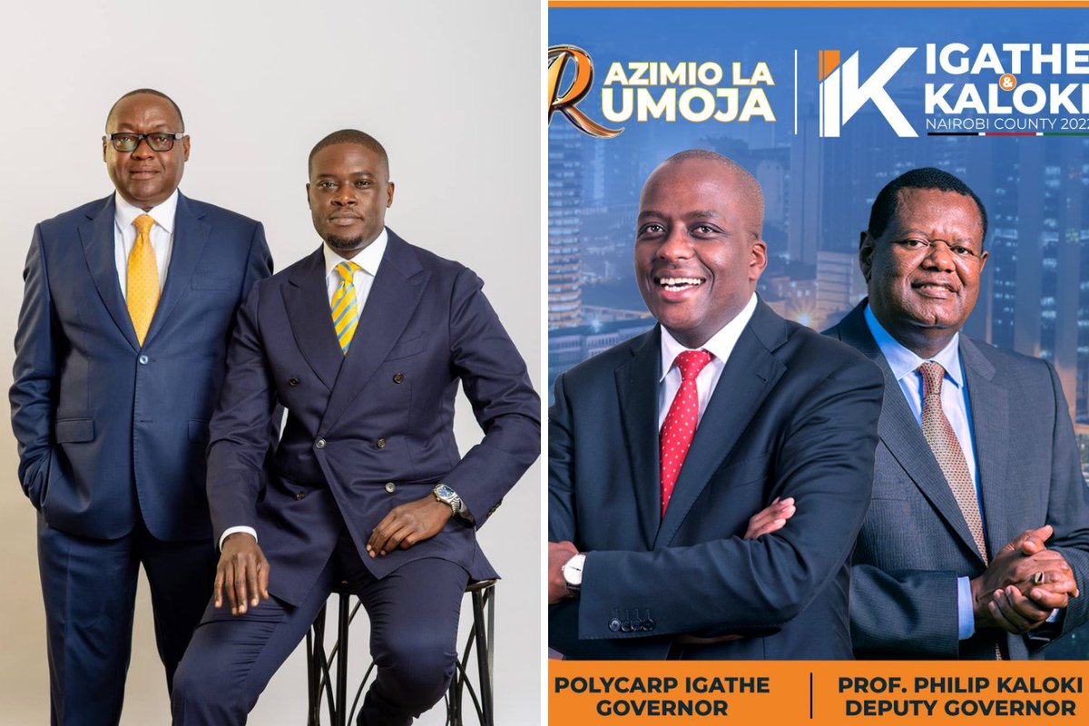 Hustlers,

If you were voting in Nairobi, which partnership would you vote for Nairobi Gubernatorial seat?

Polycarp Igathe &amp; Philip Kaloki - RETWEET 🔄

Johnson Sakaja &amp; James Njoroge Muchiri - LIKE ❤️

#HustlerNation