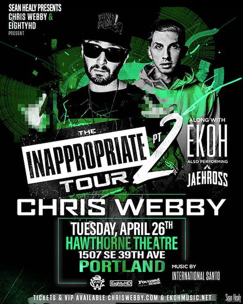 EightyHDMusic's tweet photo. Portland โฌ๏ธ next!
๐ค: @ChrisWebby
๐
: TONIGHT
โฐ: 8:30PM
๐: @Hawthorne_thtr
๐ซ: SOLD OUT
#InappropriateTour https://t.co/LE7466Zv1U