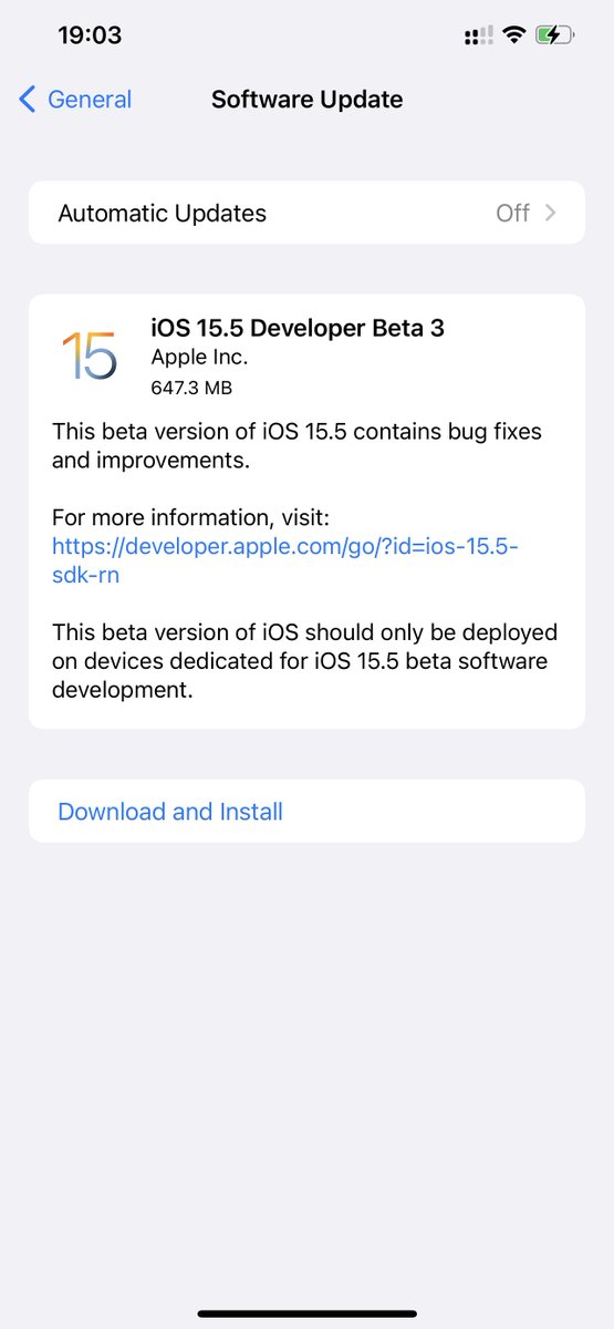iSWUpdates's tweet image. iOS 15.5 Dev Beta 3 (19F5062g) has been released. #iOS155 #iOS155DevBeta3 #iOS155Beta3