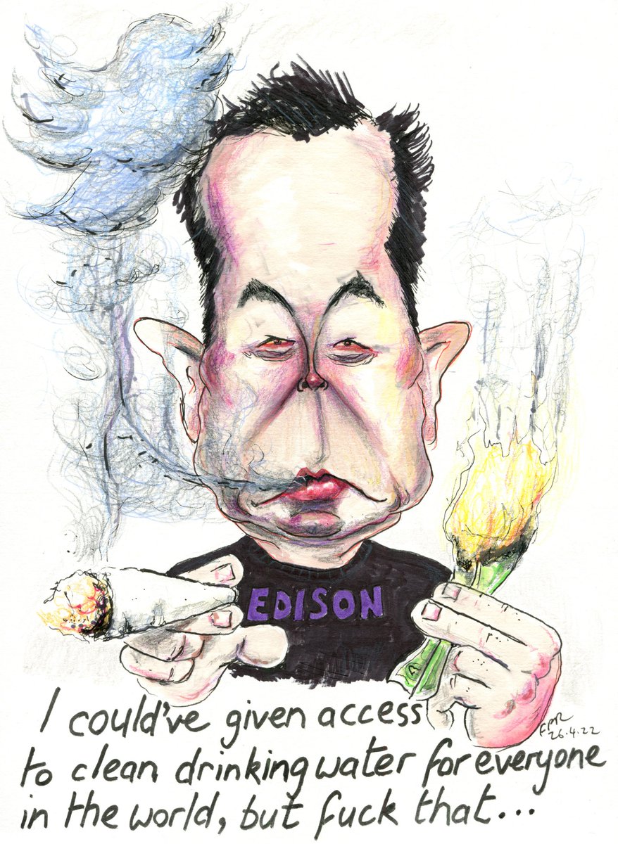 MagwitchC's tweet photo. A quick effort for @MartinRowson's #DrawElonMusk challenge. The bastard lovechild of Bruce Willis and Donny Osmond. https://t.co/GMyHptY6z6