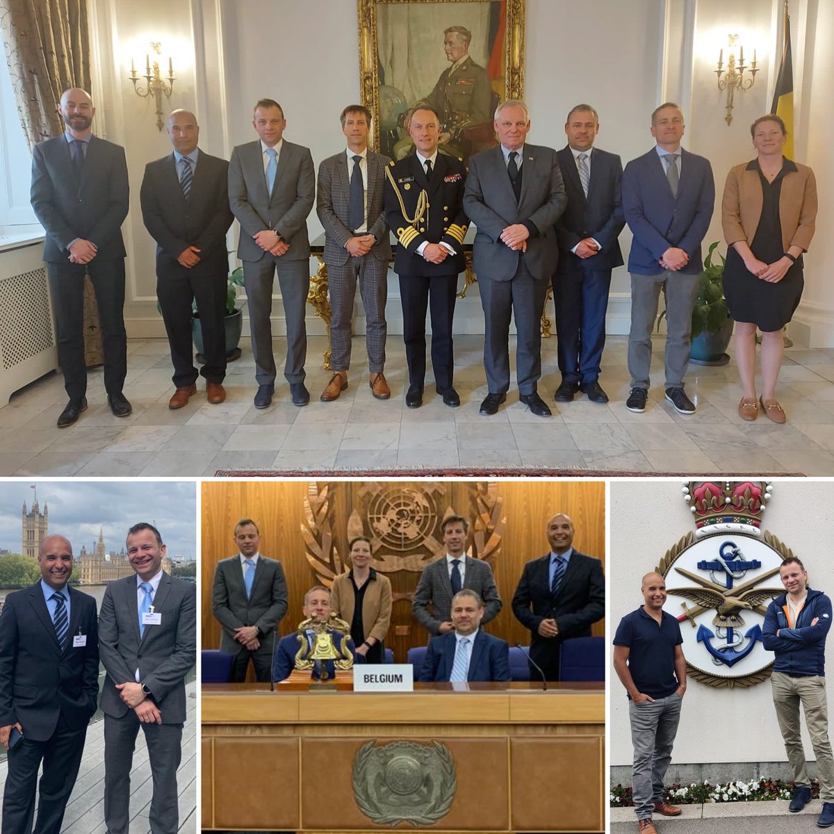 AStCBelDef's tweet photo. ⚓️ During their visit to the 🇬🇧, our fellow trainees from @TheBelgianNavy &amp; @korpsmariniers had the pleasure to visit @IMOHQ and the privilege to meet the 🇧🇪 ambassador to the UK. 
They also conducted an interesting visit to @NATO_MARCOM. 👌
#IMO #MARCOM @BelgiuminUK https://t.co/f9XQcPoELm