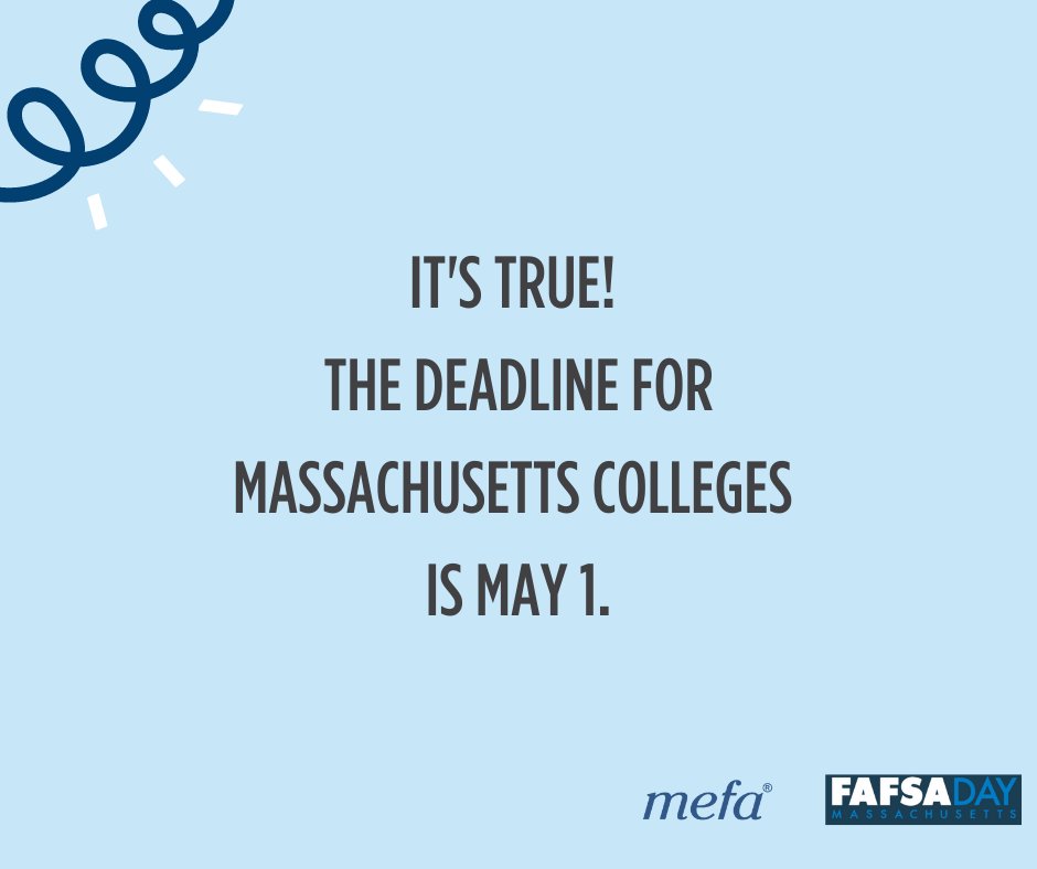 MEFAtweets's tweet photo. There is still time to file the FAFSA! Have questions? Need help? Join us on Thursday evening anytime from 5pm - 8pm for a one on one meeting with a financial aid expert. RSVP now! https://t.co/6gOt97XXSW https://t.co/dHELUbYsjd
