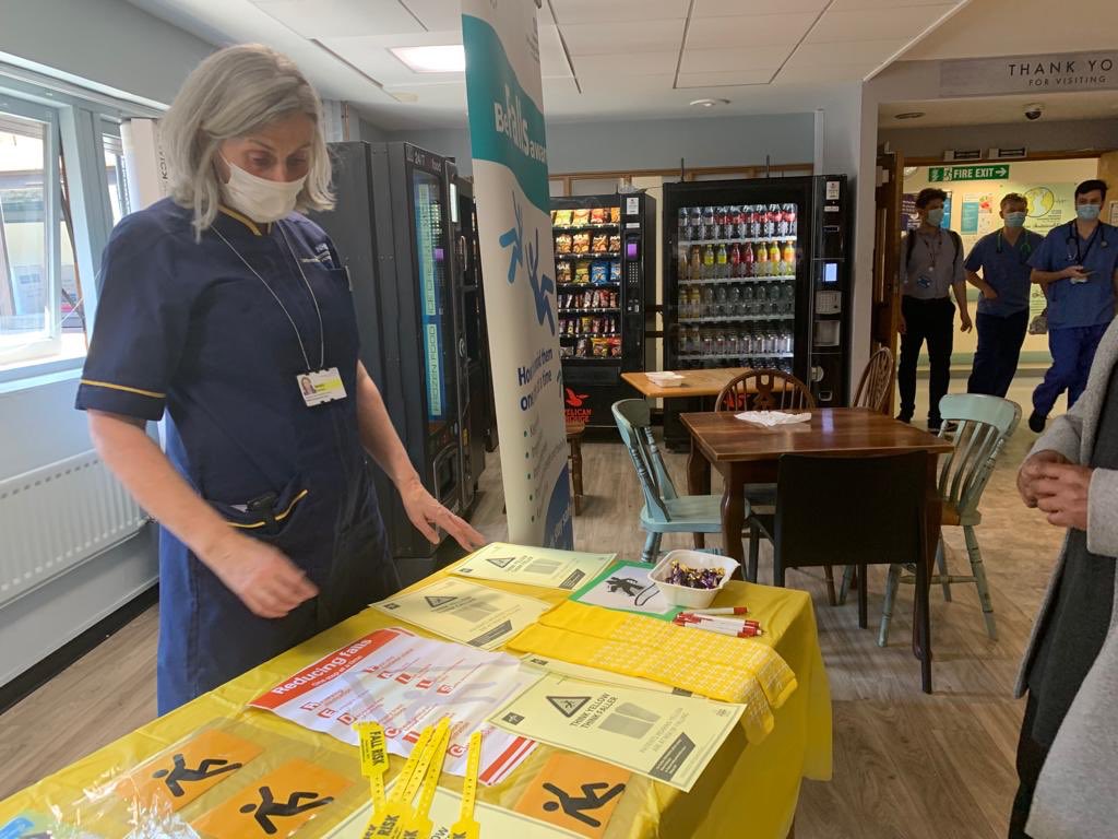 mcmanusb's tweet photo. This week is Falls Awareness week @NHSHomerton we are launching our #Thinkyellowthinkfalls campaign. A simple but effective visual aid to help us keep our patients safe. @EDHomerton 🙏 @eardley_joanne for the support and info, the power of sharing and learning from each other 👍 https://t.co/reyXJJorH9