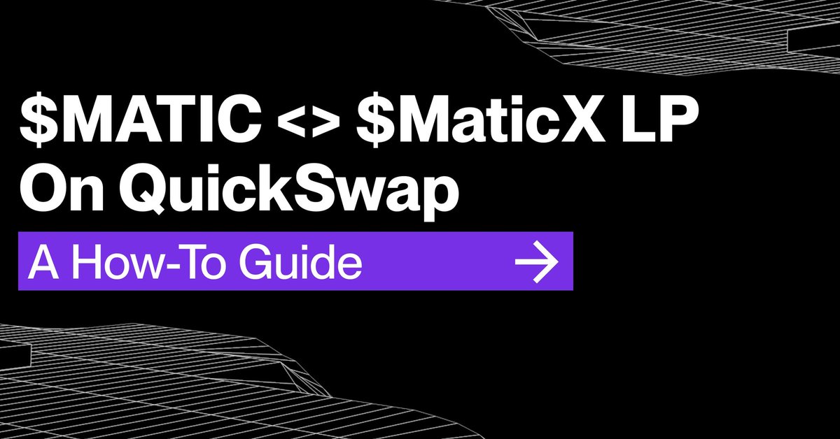 stader_polygon's tweet photo. Dear @0xPolygon Fam:

$MaticX just became available on @QuickswapDEX

This means now you can enjoy it for low gas fees…

Pocket DUAL rewards starting tomorrow…

And unlock a tsunami of yield opportunities at the same time.

Here’s how:👇 https://t.co/7TPyrLk7E0