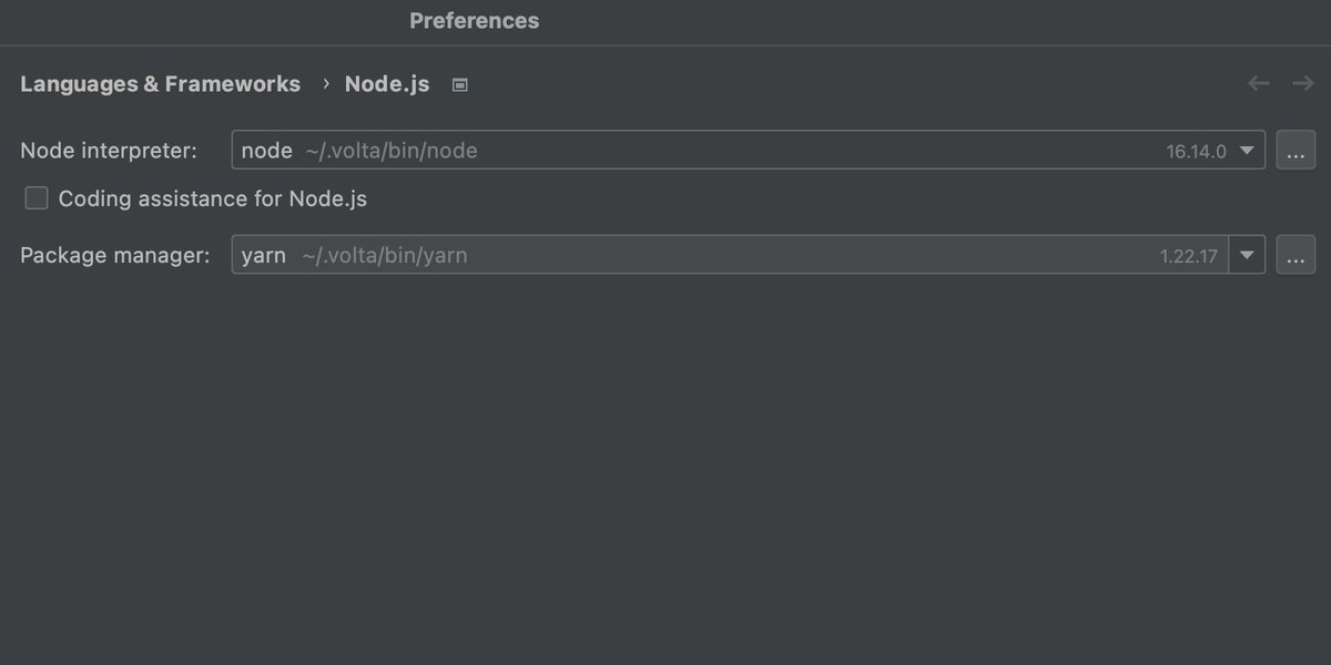 #NewInWebStorm In 2022.1 release, we’ve added proper integration with Volta (<a href="/usevolta/">Volta: The Hassle-Free JavaScript Tool Manager</a>), a JavaScript tool manager. WebStorm will automatically recognize Yarn and npm installed using Volta.

Feature demo by <a href="/paulweveritt/">Paul Everitt | @pauleveritt@fosstodon.org</a>: youtu.be/sKB8PjC44qU?t=…