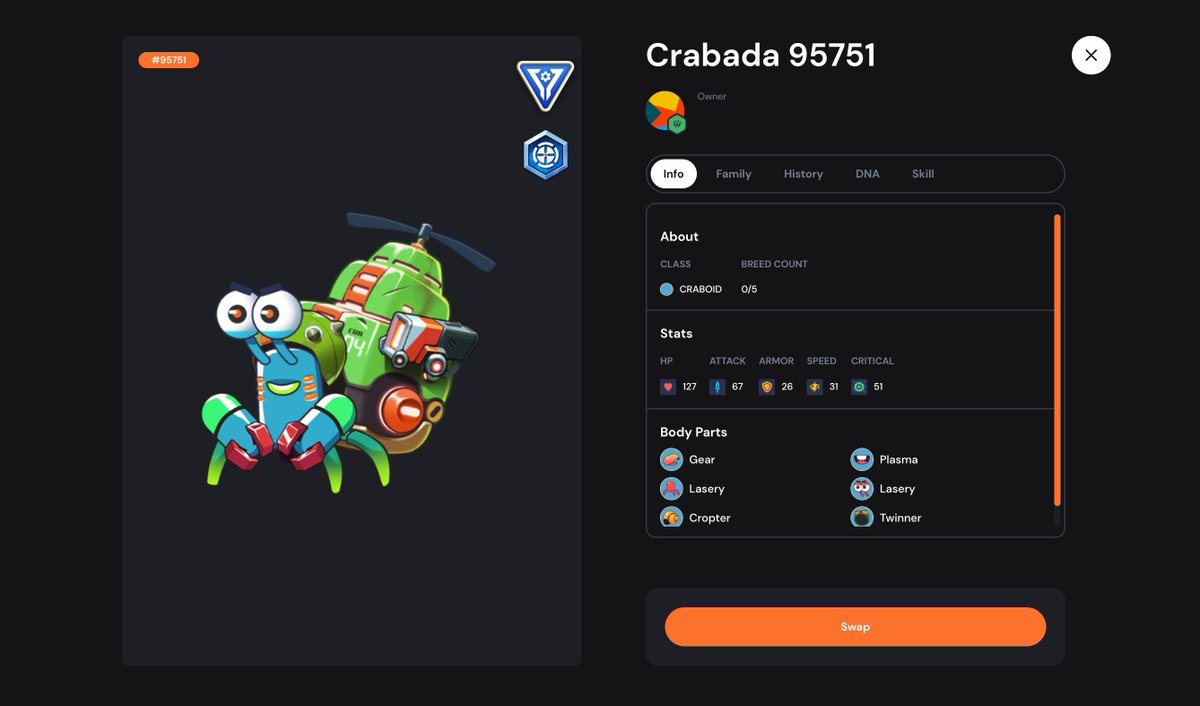 PlayCrabada's tweet photo. Dear Crabadians!🦀

We are thrilled to announce that today's updates have gone successfully! Here's a recap of what has changed!

MARKETPLACE 🏦
Marketplace updates have been successfully deployed!

1) The Crabada Swap Feature is now LIVE!🦀 
https://t.co/csRlJQSxId https://t.co/dl6UK7U6CJ