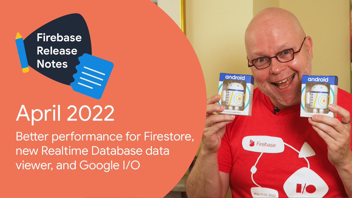 puf's tweet photo. 🔥 Firebase Release Notes📝

🤖 New default Android devices on Test Lab
⚓️ Improved Firestore offline performance
💻 Firestore now serializes Uris
🔎 New Realtime Database data viewer
🧪 Fix for IDBIndex error
🎪 Firebase @ Google I/O

This＆more in 4m👇

https://t.co/gfMsXfNAXN https://t.co/R4fhMuNQHN