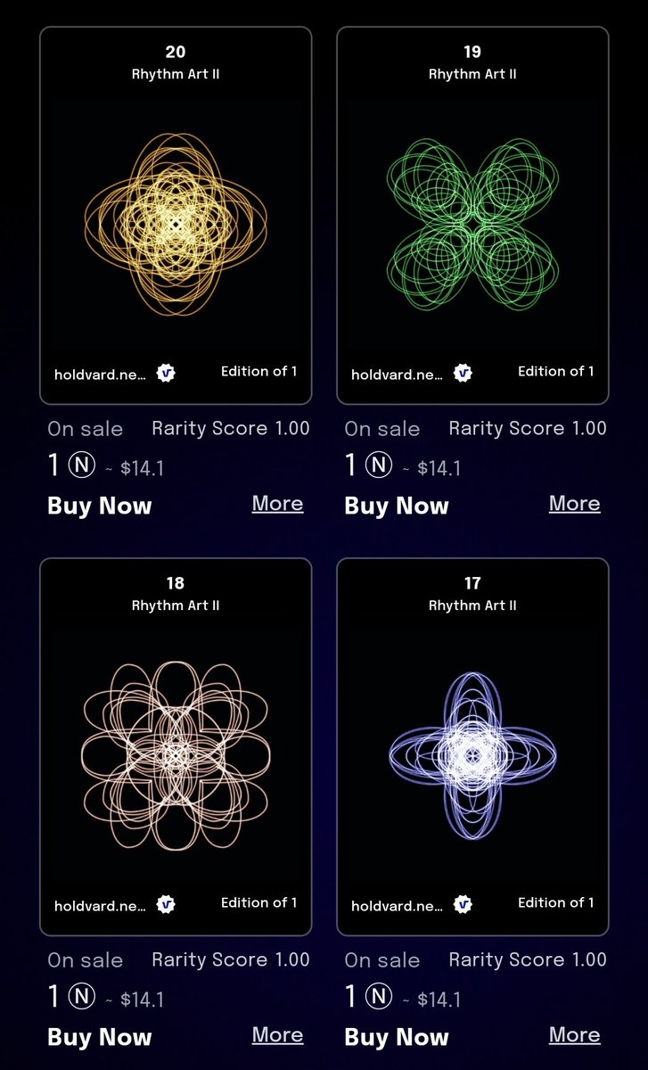 🎉This is a new collections on Paras ( Rhythm Art II). If you love it, You can offer price. Be the first of this beautiful piece.

paras.id/collection/rhy…

#NFTs #abstract #nftcollectors #paras