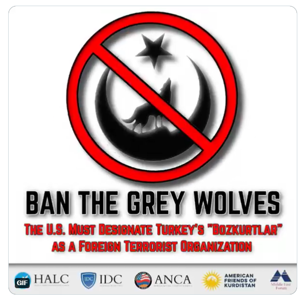 ANCA_DC's tweet photo. Coalition calls for (long overdue) US ban of the #GreyWolves as a Foreign Terrorist Organization.

@ANCA_DC @indefchristians @HellenicLeaders @AFKurds @meforum https://t.co/WHYug3fL6X
