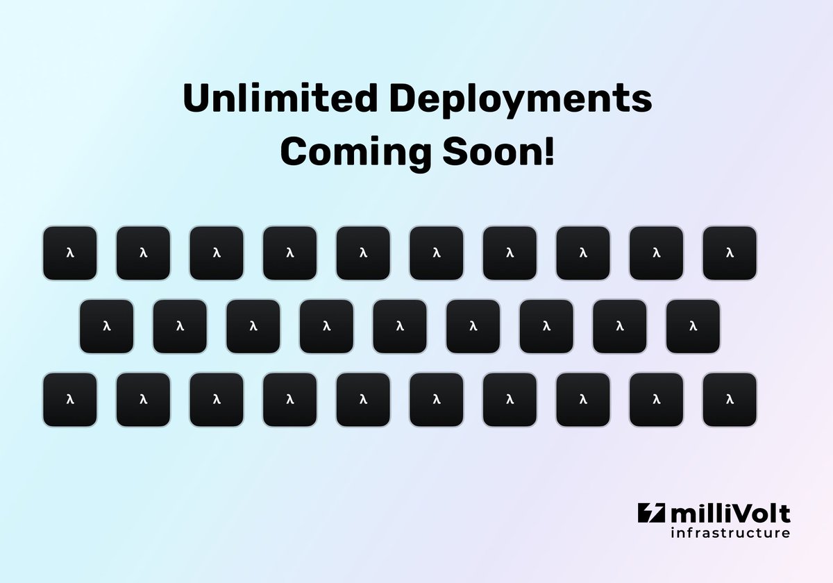 milliHQ's tweet photo. How many Lambdas could fit into a single AWS account? 🤔

Find out soon with our unlimited deployments feature, which enables multiple serverless Next.js installations powered by a single CloudFront instance. https://t.co/k0eiMjlQ9W