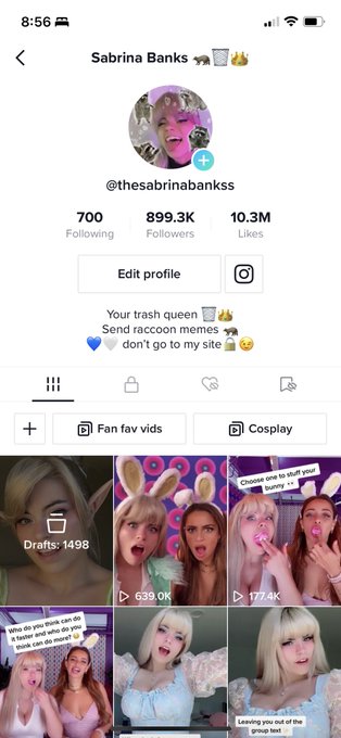 Watch Thesabrinabanks 🦝 💦's leaked NSFW photo on TwXstars