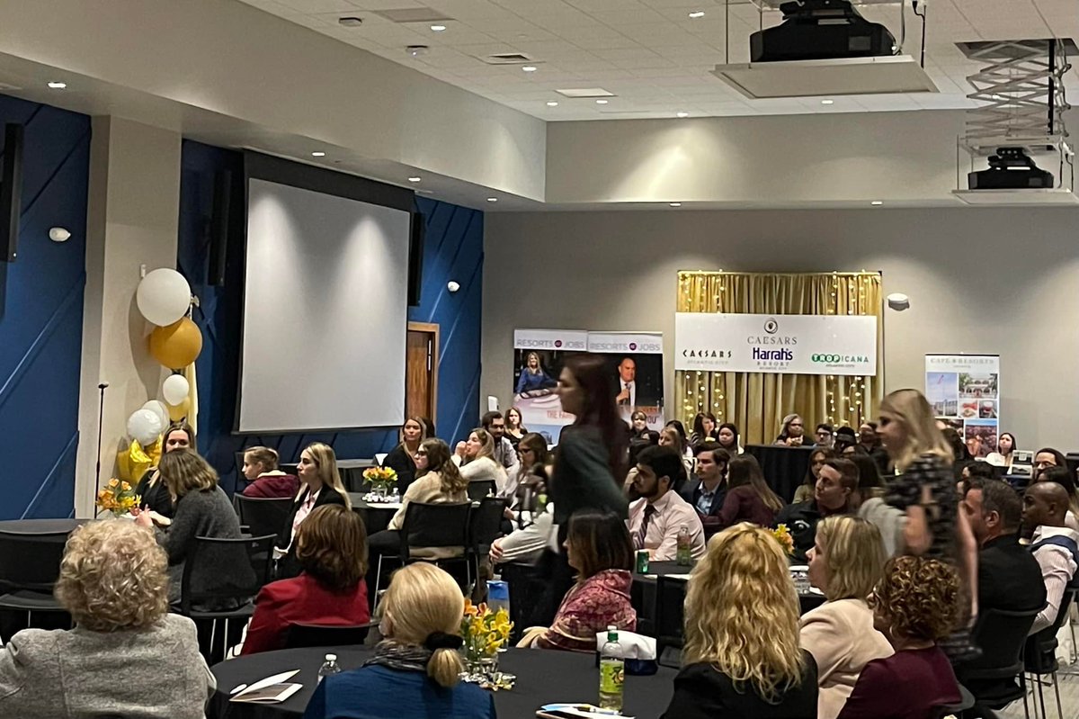 CooperLevenson's tweet image. Our partner Amy Houck Elco @NJSchoolLawyer was the Keynote Speaker at @Stockton_edu Young Leaders Expo yesterday, April 27, to a full house.