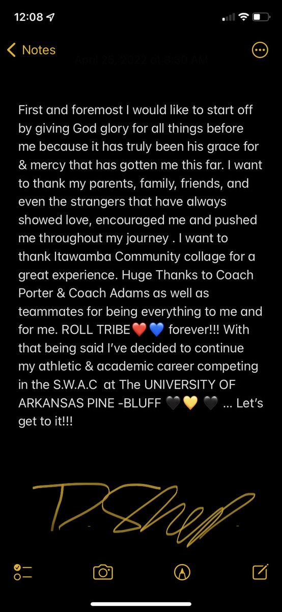 DeedeeShephard's tweet photo. ❤️💙…. Signing out
@LetsGoICC @doobi_24 

Gods plan; Gods speed! 

💛🖤…. Committed 
@DivaCoachUAPB @UAPBLionsRoar https://t.co/expAkVD8Bt
